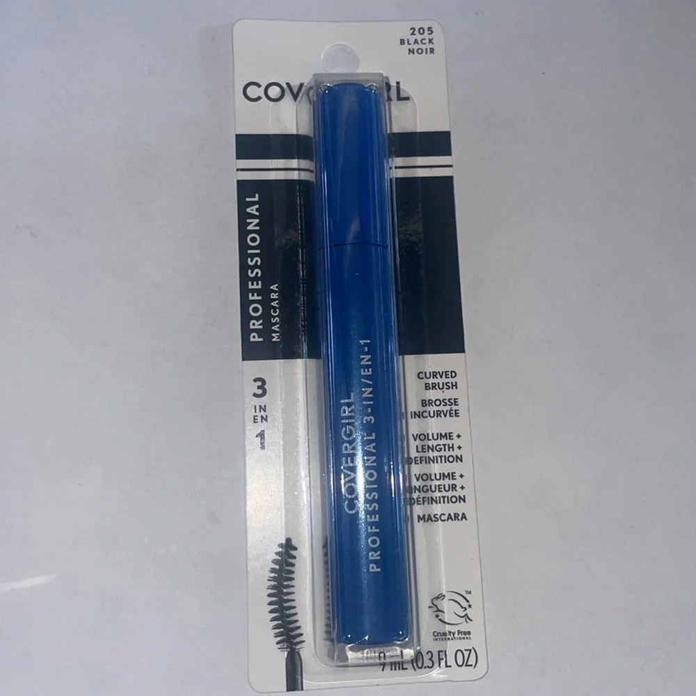 Covergirl Professional 3-in-1 Curved Brush Mascara, 205 black noir volume length